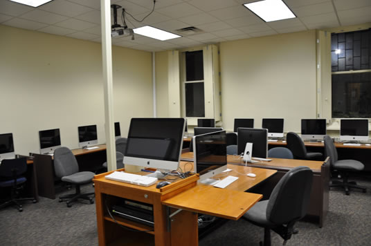 This image shows a picture of the Computer Lab, Ellis Hall, Ohio University. 