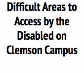 Difficult Areas to Access by the Disabled on Clemson Campus 