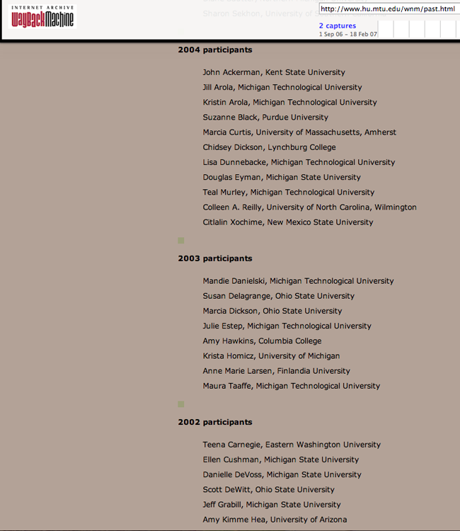 page 5 of the 2006 CIWIC-NM site, which lists past participants