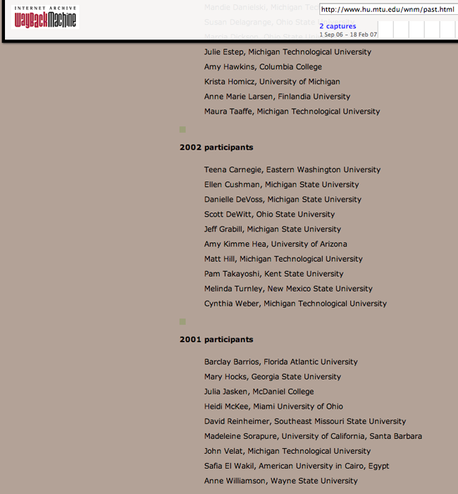 page 6 of the 2006 CIWIC-NM site, which lists past participants