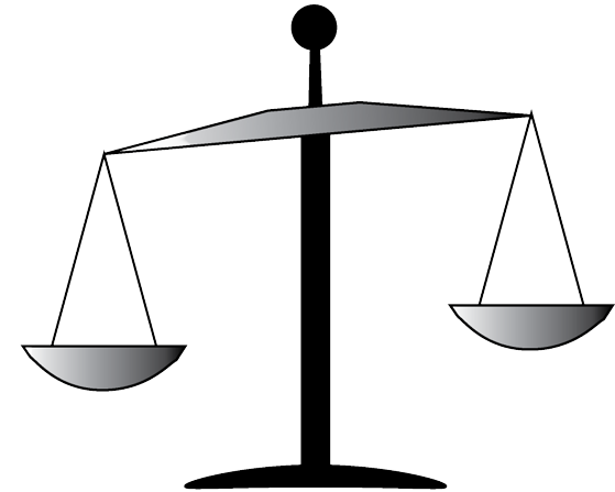Justice Scale Near Equal, Tipped Left
