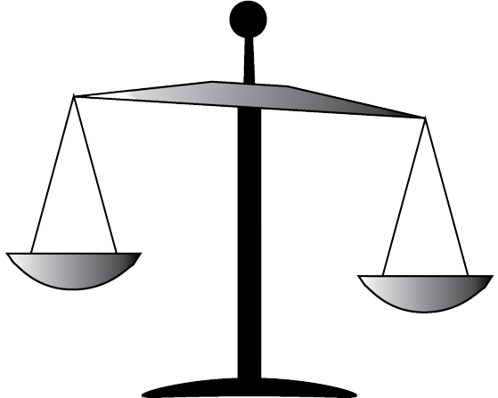 Justice Scale Near Equal, Tipped Right