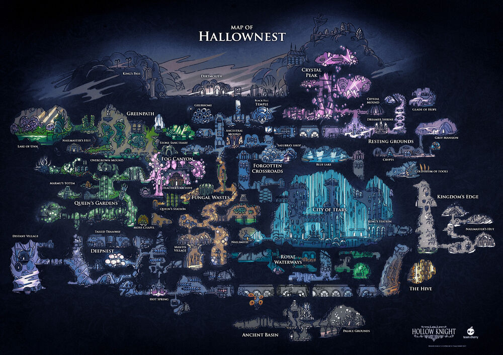 Hollow Knight map of Hallownest