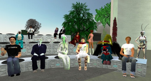 A group of avatars in Second Life