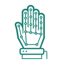 icon of a hand with palm recognition technology